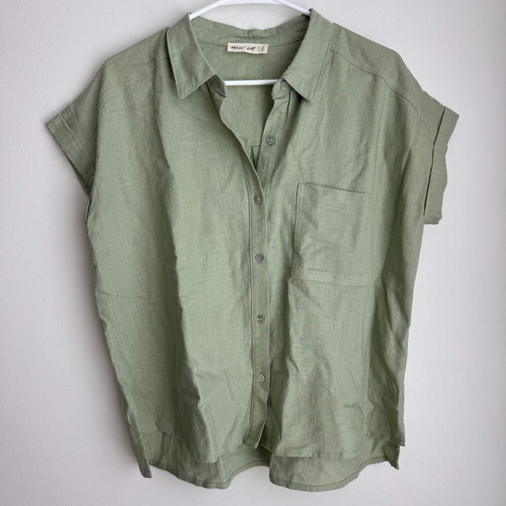 Women's Green Button Down Shirt